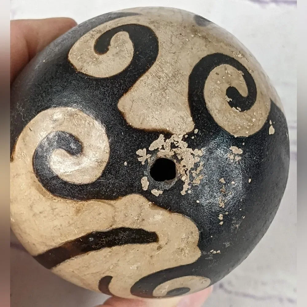 Vintage Peruvian Chulucanas Pottery Egg From Peru